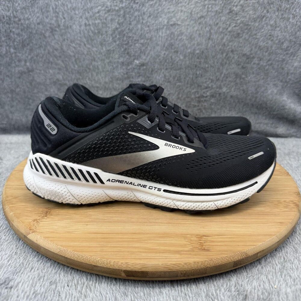 Brooks Adrenaline GTS 22 Shoes Womens Size 7 Black Running Sneakers 1203531B043